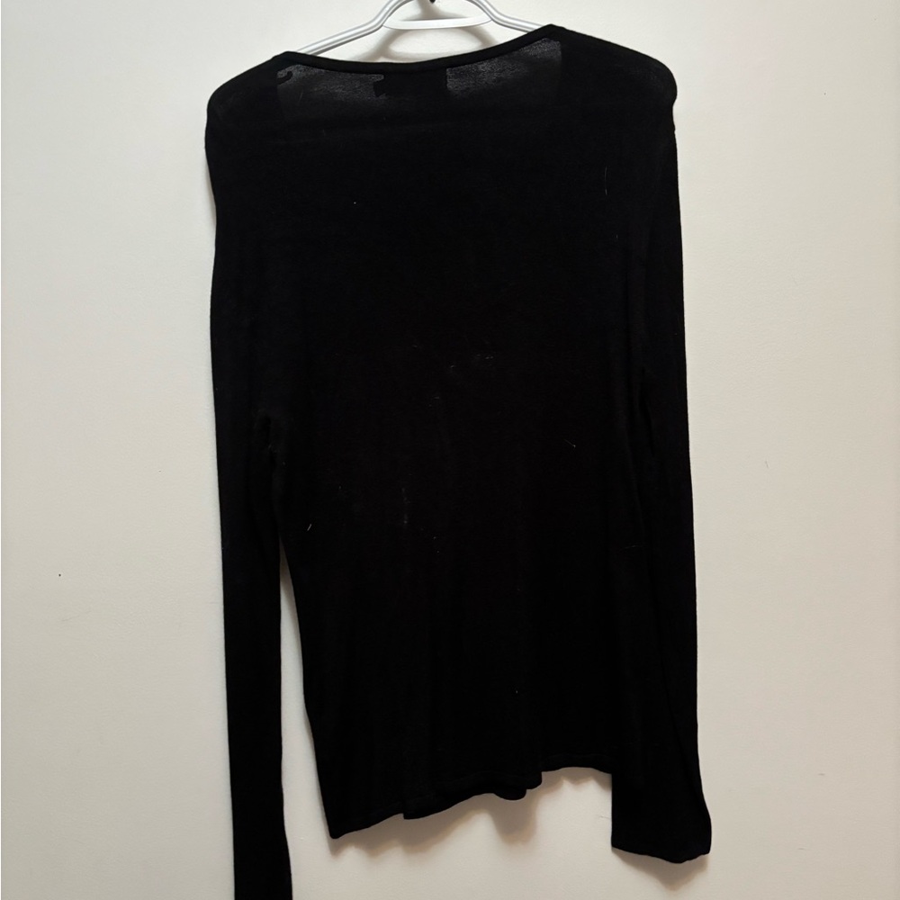 Minkas Black Long Sleeve Top with Gold Detailing - Picture 2 of 4